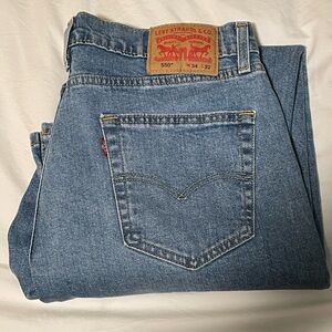 Mens 34x32 Levi's Relaxed Fit Light Blue Jeans Excellent